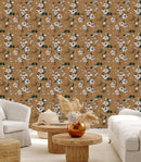 Stylish Brown Floral Wallpaper Chic