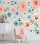Baby Girl Pink Flowers- Fabric Nursery Wall Art Decals