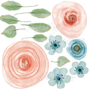 Baby Girl Pink Flowers- Fabric Nursery Wall Art Decals
