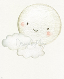 Boho Clouds, Sun, Moon, and Rainbow - Luster Paper Nursery Wall Art Prints