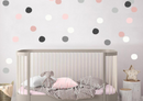Colorful Watercolor Polka Dots - Fabric Nursery Wall Art Decals
