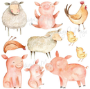 Farm Animals and Friends - Fabric Nursery Wall Art Decals