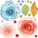 Baby Girl Rainbow Flowers - Fabric Nursery Wall Art Decals