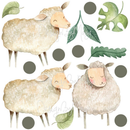 Little Baby Sheep and Polka Dots - Fabric Nursery Wall Art Decals