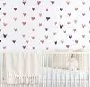 Cute Baby Girl Hearts - Fabric Nursery Wall Art Decals