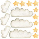 Sun, Moon, Clouds, and Stars - Fabric Nursery Wall Art Decals