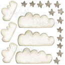 Sun, Moon, Clouds, and Stars - Fabric Nursery Wall Art Decals