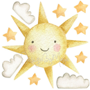 Sun, Moon, Clouds, and Stars - Fabric Nursery Wall Art Decals