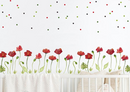 Baby Girl Red Poppy Flowers - Fabric Nursery Wall Art Decals