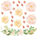 Baby Girl Teddy Bear and Flowers - Fabric Nursery Wall Art Decals