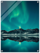 Iceland Aurora Lights Print Metal Wall Art – Northern Lights Travel Scenic Decor