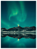 Iceland Aurora Lights Print Metal Wall Art – Northern Lights Travel Scenic Decor