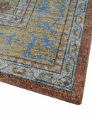 Idris Custom Made Peach, Rust And Beige Turkish Design Hand Knotted Wool Rug