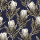 Dark Wallpaper with Exotic Flowers