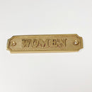 Brass Door Sign "Women" 5-1/2 in. Vintage Door Plaque