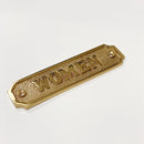 Brass Door Sign "Women" 5-1/2 in. Vintage Door Plaque