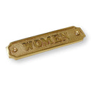 Brass Door Sign "Women" 5-1/2 in. Vintage Door Plaque