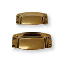 Drawer Cup Pull "Tuscany" in Antique Brass - Brass Cabinet Hardware
