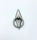 Rhombus "Ella" Antique Silver Ring Drawer Pulls with Backplate
