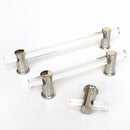 Polished Nickel and Lucite "Luz" Cabinet Knobs and Drawer Pulls