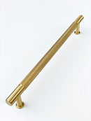 Brass Solid "Texture No.2" Knurled Drawer Pulls and Knobs in Satin Brass