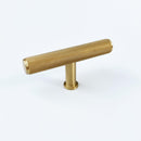 Brass Solid "Texture No.2" Knurled Drawer Pulls and Knobs in Satin Brass