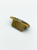 Reeded Antique Brass "Half-Daisy" Round Cabinet Knob