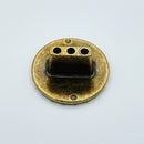 Reeded Antique Brass "Daisy" Round Cabinet Knob