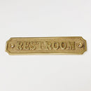 Brass "Restroom" Door Sign 5-1/4" x 1-1/4" - Brass Bathroom Door Sign