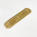 Brass "Restroom" Door Sign 5-1/4" x 1-1/4" - Brass Bathroom Door Sign