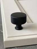 Knurled Matte Black Solid "Texture" Drawer Pulls and Knobs