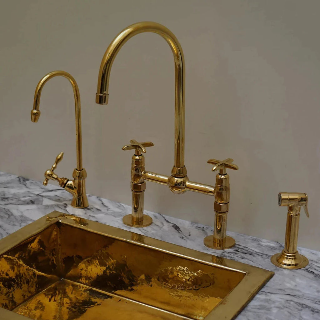 Unlacquered Bathroom Brass Wall Mount Faucet - Moroccan Bathroom Faucet - Kitchen Faucet - Brass Faucet - Vintage Faucet - offers Kitchen Faucet