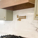 Unlacquered Brass Pot Filler Faucet With Cross Handle