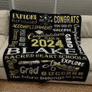 Graduation Blanket, Senior blanket, Collage graduation blanket, High School graduation blanket