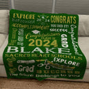 Graduation Blanket, Senior blanket, Collage graduation blanket, High School graduation blanket