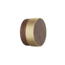 Oak, Walnut, Black and Brass "Radio"  Round Cabinet Knobs