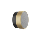 Oak, Walnut, Black and Brass "Radio"  Round Cabinet Knobs