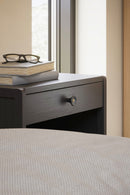 Oak, Walnut, Black Brass "Recta"  Round Cabinet Knobs