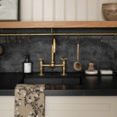 Unlacquered Brass Ball Center Kitchen Faucet