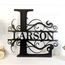 Custom Metal Wall Art - Family Split Letter Monogram Sign