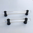 Matte Black and Lucite "Luz" Cabinet Knobs and Drawer Pulls (Adjustable)
