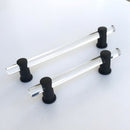 Matte Black and Lucite "Luz" Cabinet Knobs and Drawer Pulls (Adjustable)