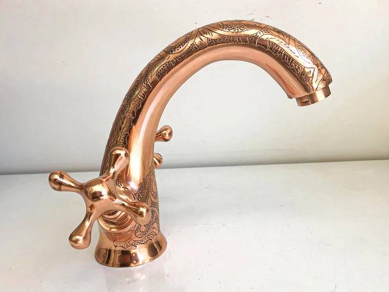 Handcrafted Powder Room Copper Faucet