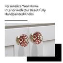 Blossom Fusion Red 1-3/5 in. White & Red Cabinet Knob (Pack of 10)