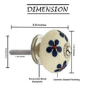 Mascot Hardware Anemone 1-5/8 in. (42mm) Blue & White Drawer Cabinet Knob