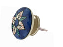Mascot Hardware Flowered Flat 1-7/9 in. Blue & Multicolor Cabinet Knob (Pack of 10)