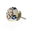 Mascot Hardware Flower de-Top 1-3/5 in. Blue & Cream Cabinet Knob (Pack of 10)
