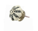Melon Flower 1-7/10 in. Black & White Cabinet Knob (Pack of 10)