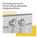 Mascot Hardware Camellia Washed 1-4/7 in. Blue Cabinet Knob (Pack of 10)