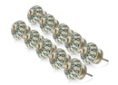 1-3/5 in. White & Green Cabinet Knob (Pack of 10